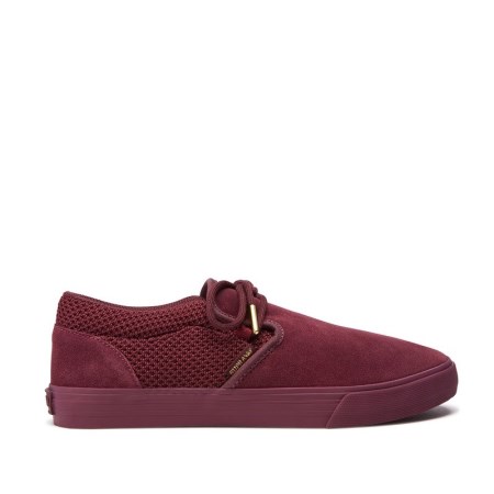 Supra Cuba Mens Low Tops Shoes Burgundy UK 27XNI